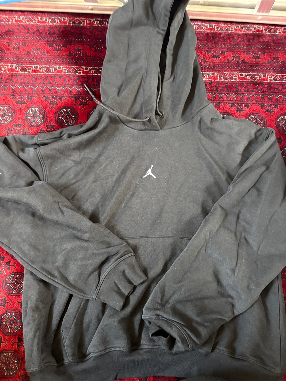 Jordan Black Crewneck Hoodie with Small Jumpman Logo